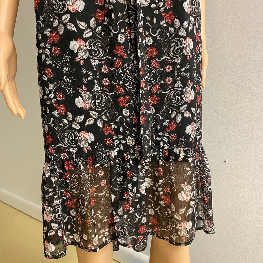 Knox Rose Floral Print Ladies BOHO Dress NWT NEW Ruffled Size Medium - Picture 4 of 7